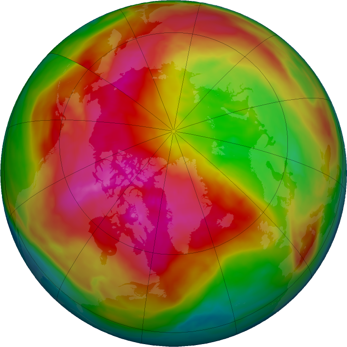 Arctic ozone map for 27 February 2024